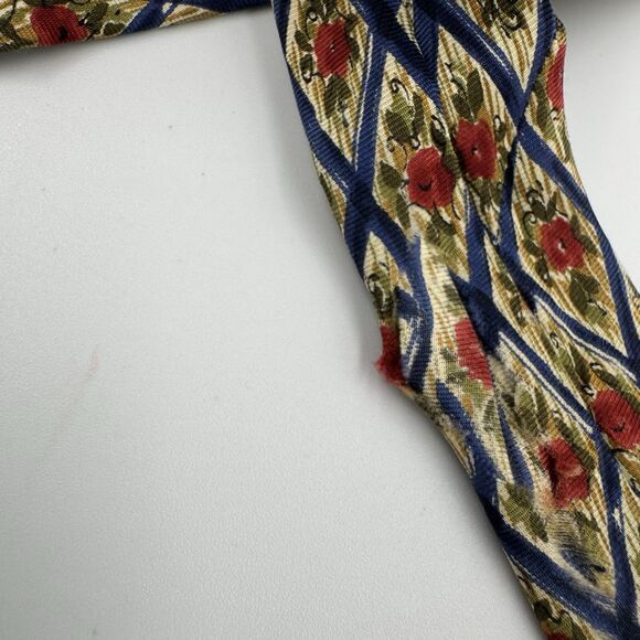 VALENTINO Cravatte Blue Rose Floral Silk Luxury Tie Vintage Flawed Read********* - Picture 6 of 8